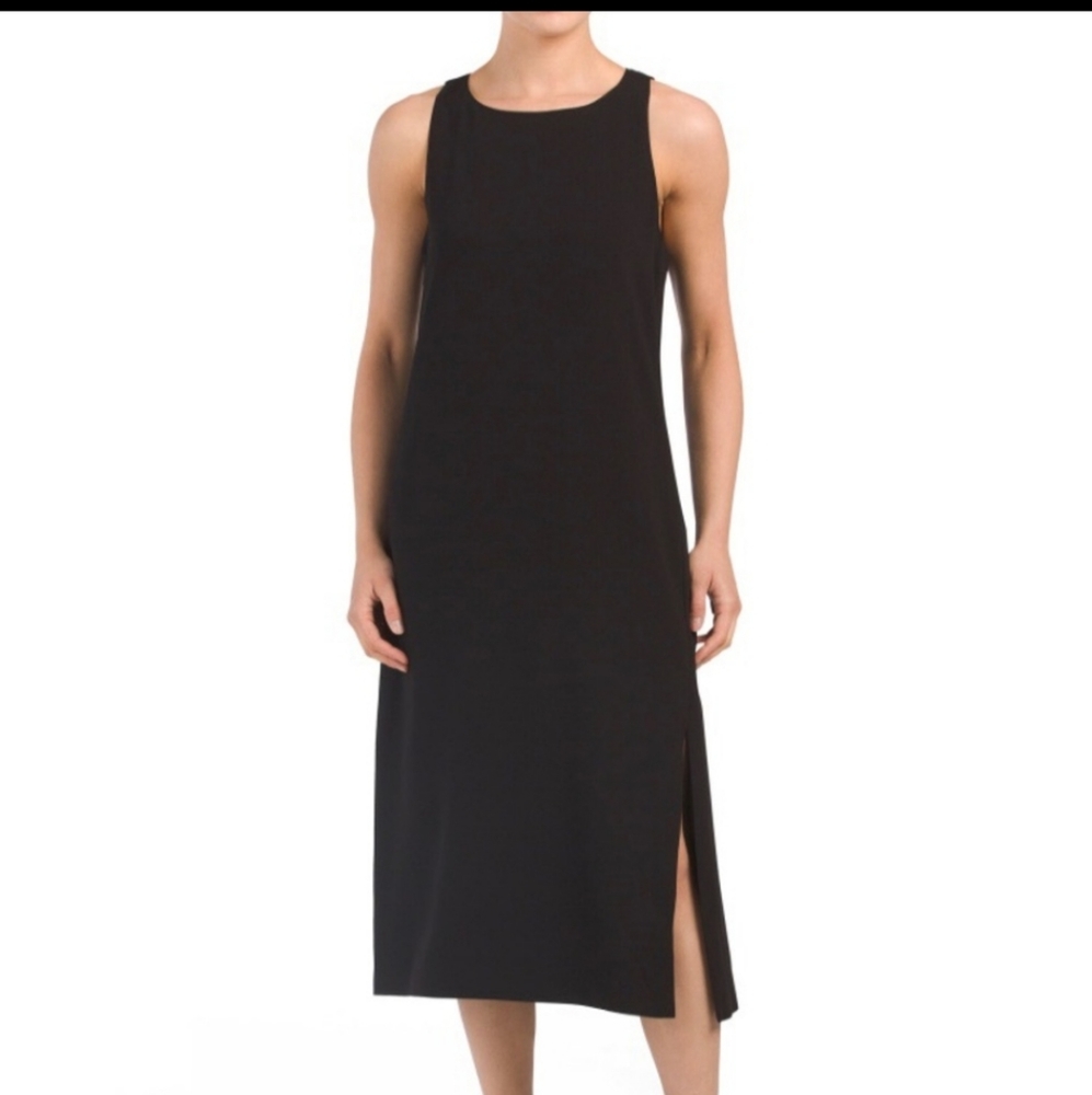 Theory Caidyn Sleeveless Slit Hem Midi Dress